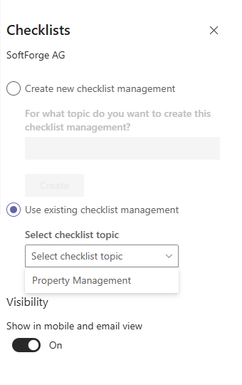 Checklist management