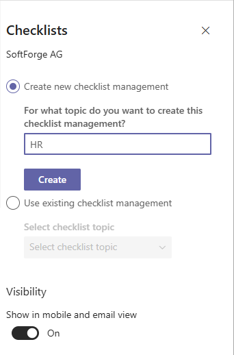 New checklist management