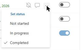 Info icons of a task