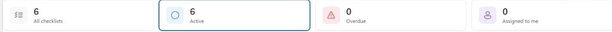 The four statistics tiles All, Active, Overdue and Assigned to me