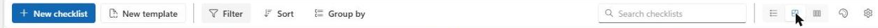 Toolbar of the list view with every function
