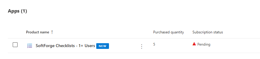 Subscription status Pending